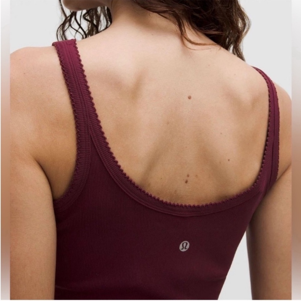 lululemon athletica Ribbed Tank Top in Burgundy - Picture 2 of 5